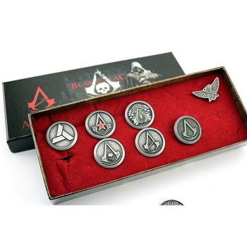 Assassin's Creed brooch pins(7pcs a set)