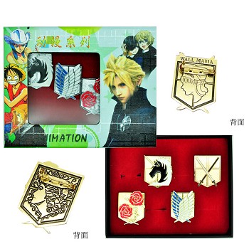 Attack on Titan brooch pins set(4pcs a set)