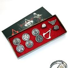 Assassin's Creed necklace+brooch+ring set(10pcs a ...