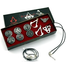 Assassin's Creed necklace+ring+brooch set(10pcs a set)