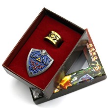 The Legend of Zelda ring+brooch set(2pcs a set)