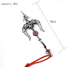 League of Legends cos mini weapon key chain