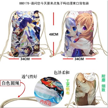 Rabbit House anime drawstring backpack bag