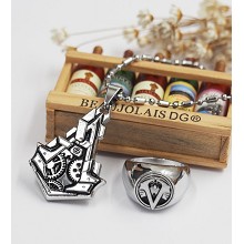 Assassin's Creed necklace+pin+ring a set