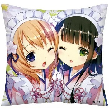 Rabbit House two-sided pillow