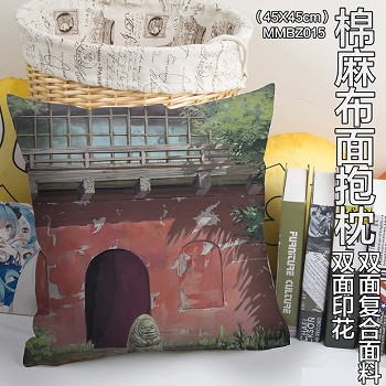 Spirited Away two-sided cotton fabric pillow