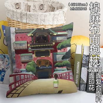 Spirited Away two-sided cotton fabric pillow