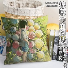 Spirited Away two-sided cotton fabric pillow