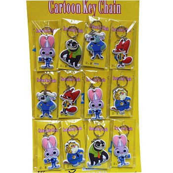 Zootopia foamed plastic key chains set(12pcs a set)