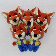 4.8inches Zootopia plush dolls set(5pcs a set)