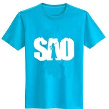 Sword Art Online cotton blue t-shirt