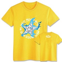 Black rock shooter cotton yellow t-shirt