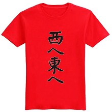 Anohana cotton red t-shirt