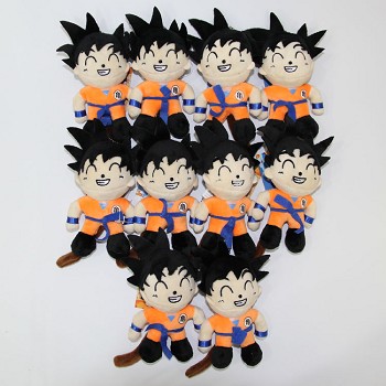 4inches Dragon Ball Son Goku plush dolls set(10pcs a set)
