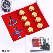 Assassin's Creed necklace+keychain+rings set(10pcs...