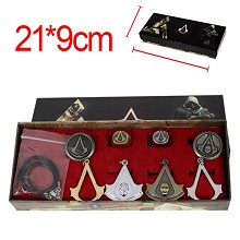 Assassin's Creed anime necklace+keychain+rings set...