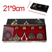 Assassin's Creed anime necklace+keychain+rings set...