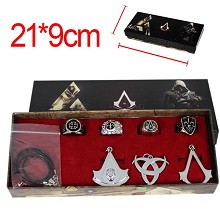 Assassin's Creed anime necklace+keychain+rings set...