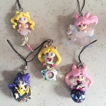 Sailor Moon anime figure key chains set(5pcs a set)