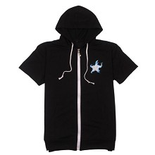 Black rock shooter cotton short sleeve hoodie