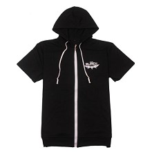 Black rock shooter cotton short sleeve hoodie