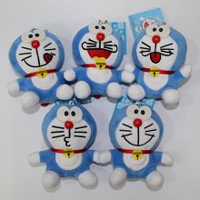 4inches Doraemon plush dolls set(5pcs a set)