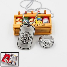 Assassin's Creed ring+necklace set(2pcs a set)