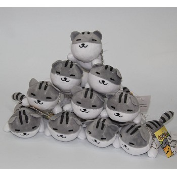 4inches Neko Atsume anime plush dolls set(10pcs a set)