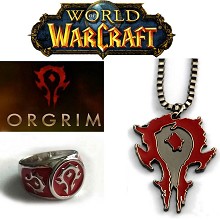  Warcraft ring+necklace 