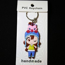 Digital Monster two-sided key chain