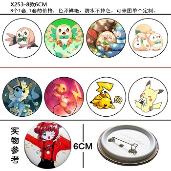 Pokemon go brooches pins(8pcs a set)