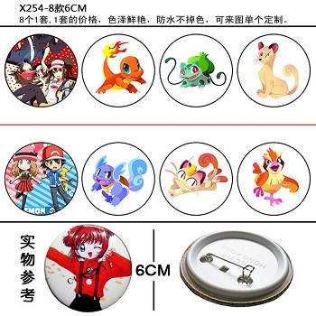 Pokemon go brooches pins(8pcs a set)