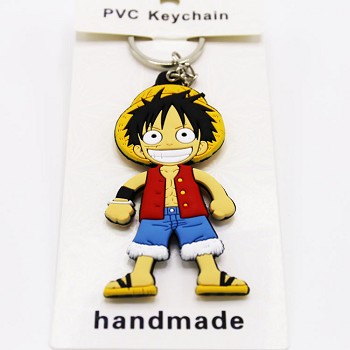 One Piece Luffy PVC two-sided key chain