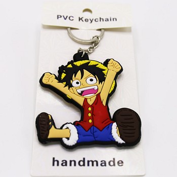 One Piece Luffy PVC two-sided key chain