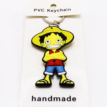 One Piece Luffy PVC two-sided key chain