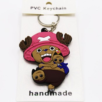 One Piece Chopper PVC two-sided key chain