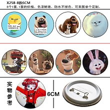 The Secret Life of Pets brooches pins(8pcs a set)