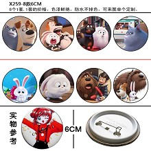 The Secret Life of Pets brooches pins(8pcs a set)