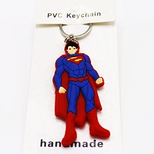 Super man PVC two-sided key chain