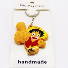 One Piece Luffy PVC two-sided key chain