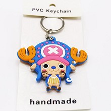 One Piece Chopper PVC two-sided key chain