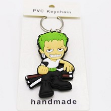 One Piece Zoro PVC two-sided key chain