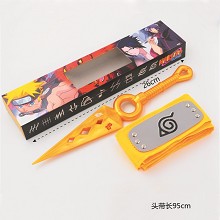 Naruto cos yellow headband+gold weapon a set