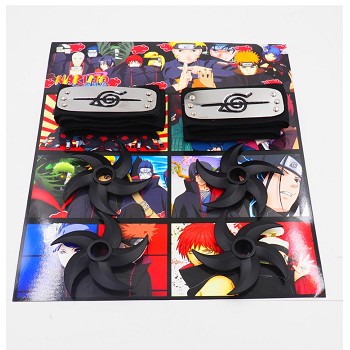 Naruto cos headbands+ weapons set(6pcs a set)