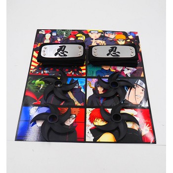 Naruto cos headbands+ weapons set(6pcs a set)