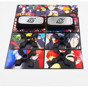 Naruto cos headbands+ weapons set(6pcs a set)