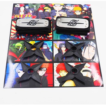 Naruto cos headbands+ weapons set(6pcs a set)