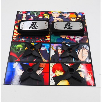 Naruto cos headbands+ weapons set(6pcs a set)