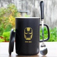 Iron Man cup+lid+spoon a set
