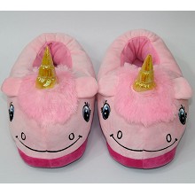 Unicorn plush slippers shoes a pair